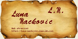 Luna Mačković vizit kartica